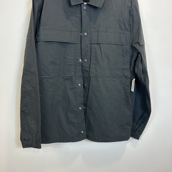 NWT Old Navy Mens Poplin Workwear Shacket Dark Gray Size Large - Picture 3 of 10